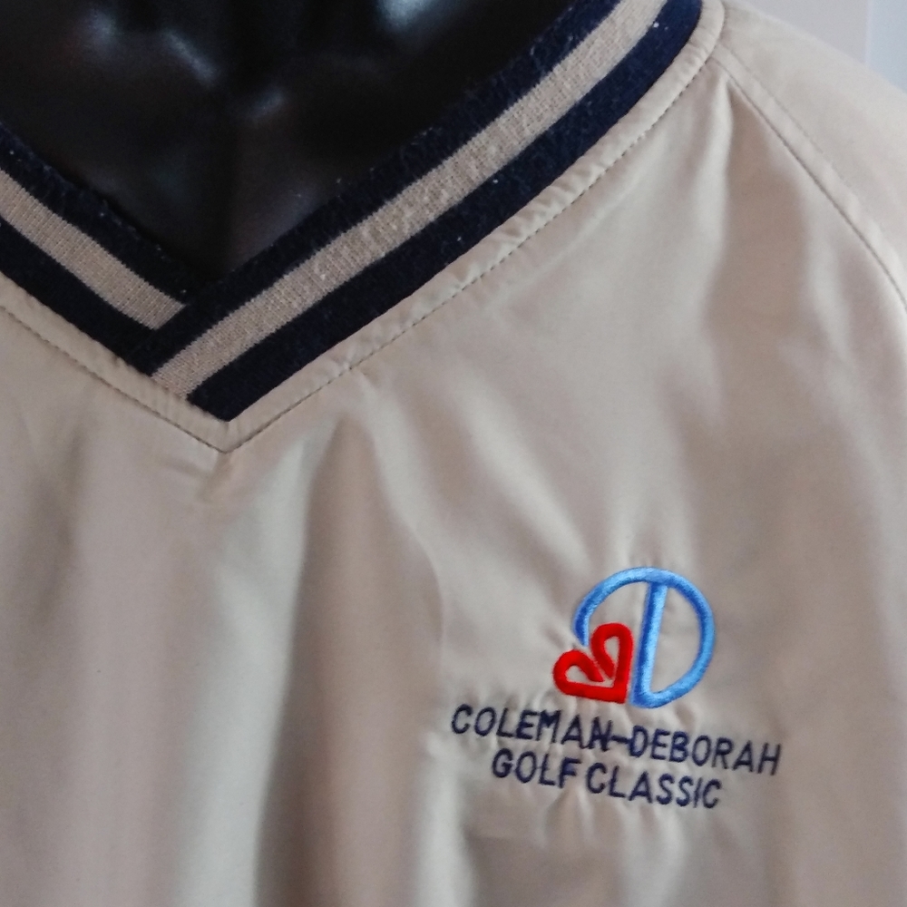 Performance Solid V-Neck Windbreaker Golf Pullover - image 2